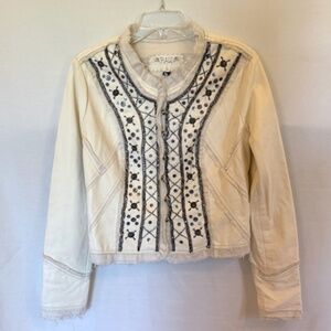 Raw 7 Embellished Beaded Sequin Leather Jacket